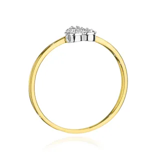 Złoty Pierścionek 585 Serce Diamenty 0,10ct Certyfikat