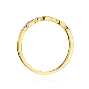Złoty Pierścionek 585 Brylant Diamenty 0,05ct