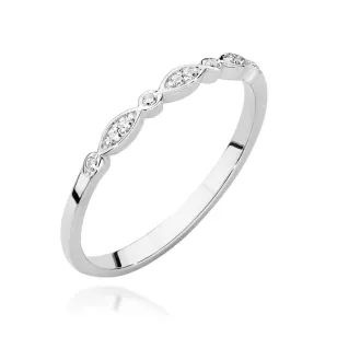 Złoty Pierścionek 585 Białe Złoto Brylant Diamenty 0,05ct