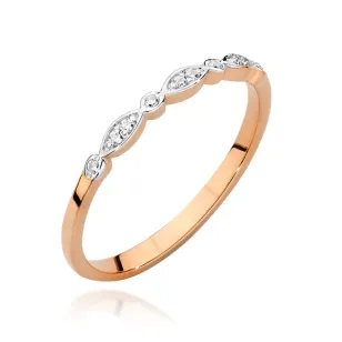 Złoty Pierścionek 585 Różowe Złoto Brylant Diamenty 0,05ct