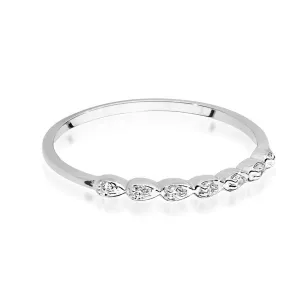 Złoty Pierścionek 585 Białe Złoto Diamenty 0,04ct Certyfikat