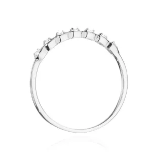 Złoty Pierścionek 585 Białe Złoto Diamenty 0,04ct Certyfikat