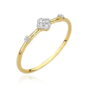 Złoty Pierścionek 585 Brylanty Diamenty 0,06ct Certyfikat