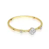 Złoty Pierścionek 585 Brylanty Diamenty 0,06ct Certyfikat
