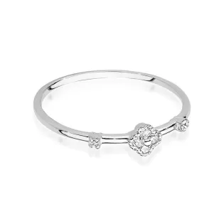 Złoty Pierścionek 585 Białe Złoto Brylanty Diamenty 0,06ct Certyfikat