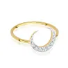 Złoty Pierścionek 585 Księżyc Diamenty 0,10ct