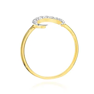 Złoty Pierścionek 585 Księżyc Diamenty 0,10ct