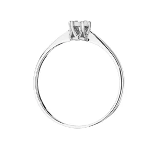 Pierścionek zaręczynowy z diamentem białe złoto 0,03ct