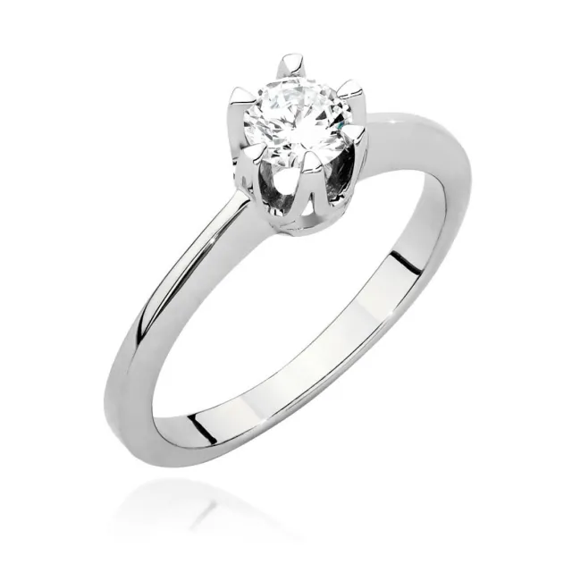Pierścionek zaręczynowy z diamentem białe złoto 0,40ct