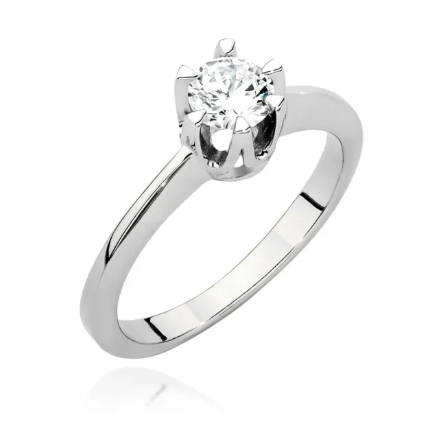 Pierścionek zaręczynowy z diamentem białe złoto 0,50ct