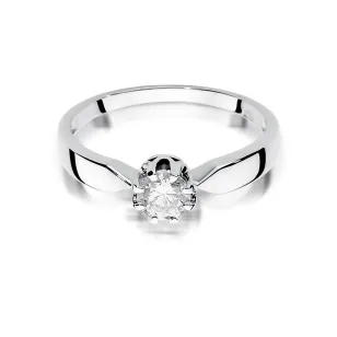 Pierścionek z białego złota z brylantem 0,50ct