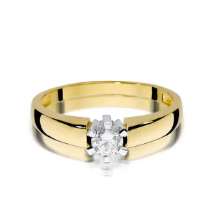Złoty Pierścionek 585 z diamentem brylant 0,23ct
