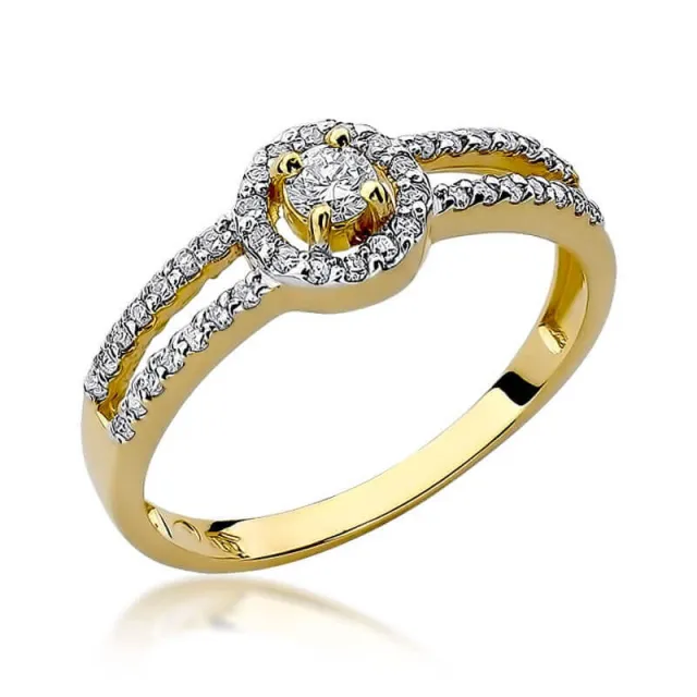 Złoty pierścionek z diamentem EY-272 0,31ct