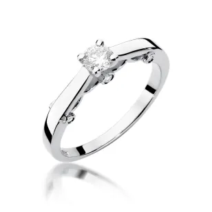 Pierścionek 585 białe złoto brylant 0,28ct