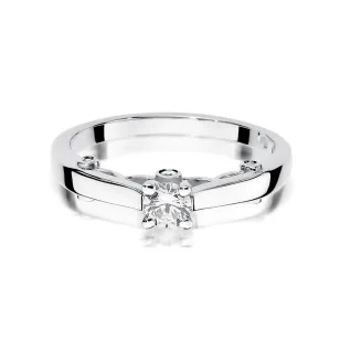 Pierścionek 585 białe złoto brylant 0,28ct