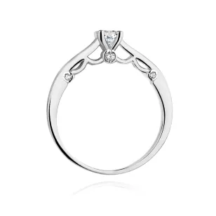 Pierścionek 585 białe złoto brylant 0,28ct