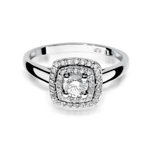 Pierścionek złoty 585 białe złoto brylant diamenty 0,50ct