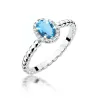 Topaz pierścionek z białego złota 0,50ct