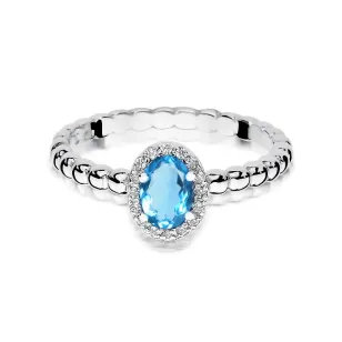 Topaz pierścionek z białego złota 0,50ct