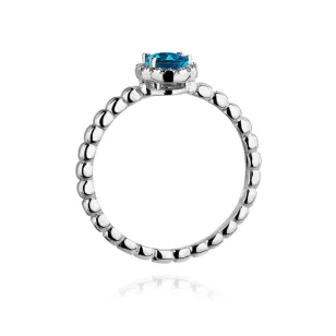 Topaz pierścionek z białego złota 0,50ct