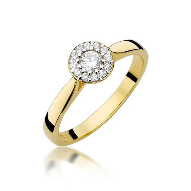 Pierścionek z diamentem złoty 0,22ct