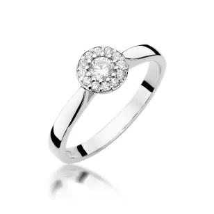 Złoty pierścionek z diamentami 0,22ct