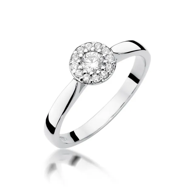 Złoty pierścionek z diamentami 0,22ct