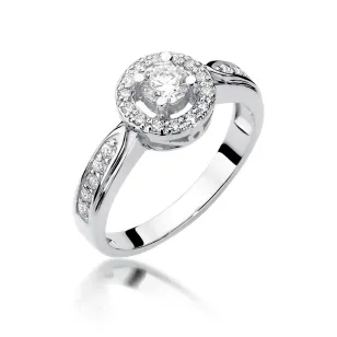 Złoty pierścionek 585 diamenty białe złoto 0,51ct