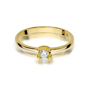 Złoty Pierścionek 585 z diamentem brylant 0,09ct