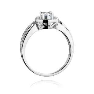 Złoty pierścionek 585 diamenty białe złoto 0,51ct