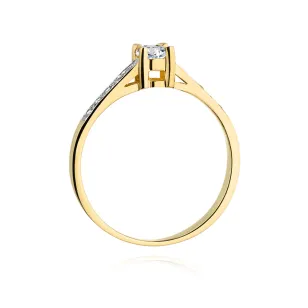 Złoty Pierścionek 585 Brylant Diamenty 0,44ct Certyfikat