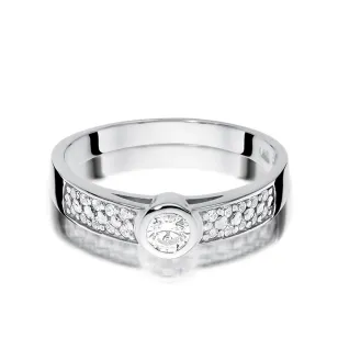 Pierścionek z diamentem białe złot 0,35ct certyfikat