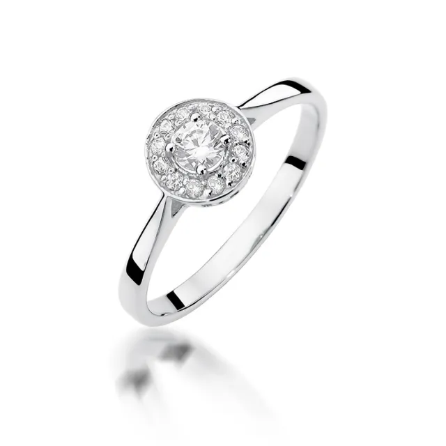 Pierścionek złoty 585 brylanty 0,25ct