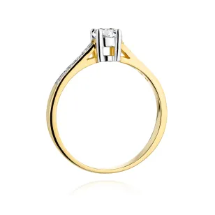 Złoty Pierścionek 585 Brylanty 0,42ct