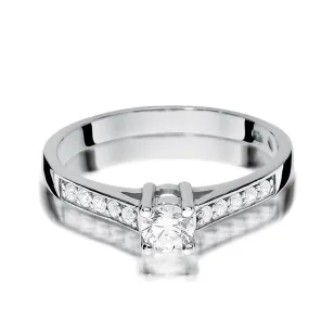 Złoty Pierścionek 585 Białe Złoto Brylanty 0,42ct
