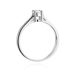 Złoty Pierścionek 585 Białe Złoto Brylanty 0,42ct