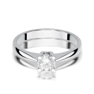 Pierścionek zaręczynowy z diamentem 0,50ct białe złoto