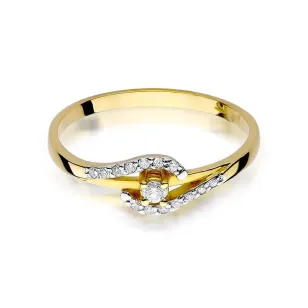 Złoty Pierścionek 585 z diamentem brylant 0,11ct