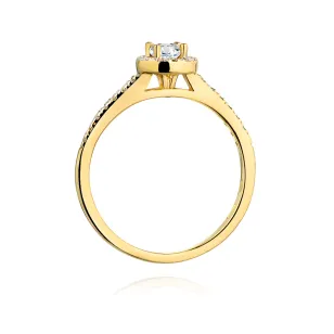 Pierścionek złoty brylanty 0,28ct certyfikat