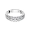 Złoty Pierścionek 585 Białe Złoto Brylanty 0,13ct