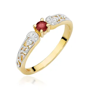 Pierścionek z rubin złoty 0,15ct