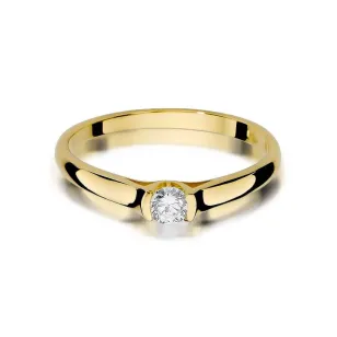 Złoty Pierścionek 585 z diamentem brylant 0,15ct