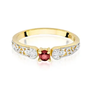 Pierścionek z rubin złoty 0,15ct