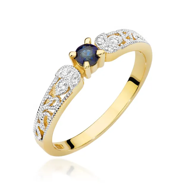 Pierścionek z szafirem złoty 0,15ct