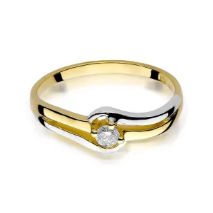 Złoty Pierścionek 585 z diamentem brylant 0,10ct
