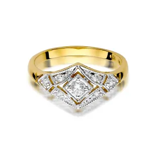 Złoty Pierścionek 585 Brylanty 0,19ct