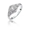 Pierścionek złoty 585 diamenty białe złoto 0,19ct