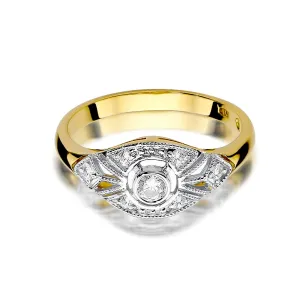 Złoty Pierścionek 585 Brylanty 0,19ct Certyfikat