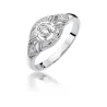 Pierścionek złoty 585 diamenty białe złoto 0,19ct