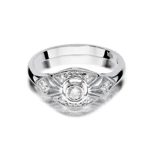 Pierścionek złoty 585 diamenty białe złoto 0,19ct